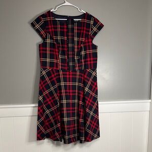 Plaid Cap Sleeve Dress